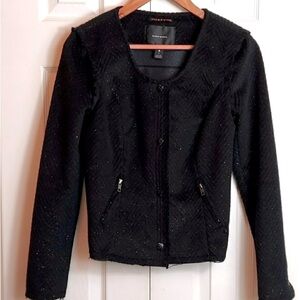 Maison Scotch & Soda Cropped Metallic Tweed Blazer | Holiday Party Cocktail | S